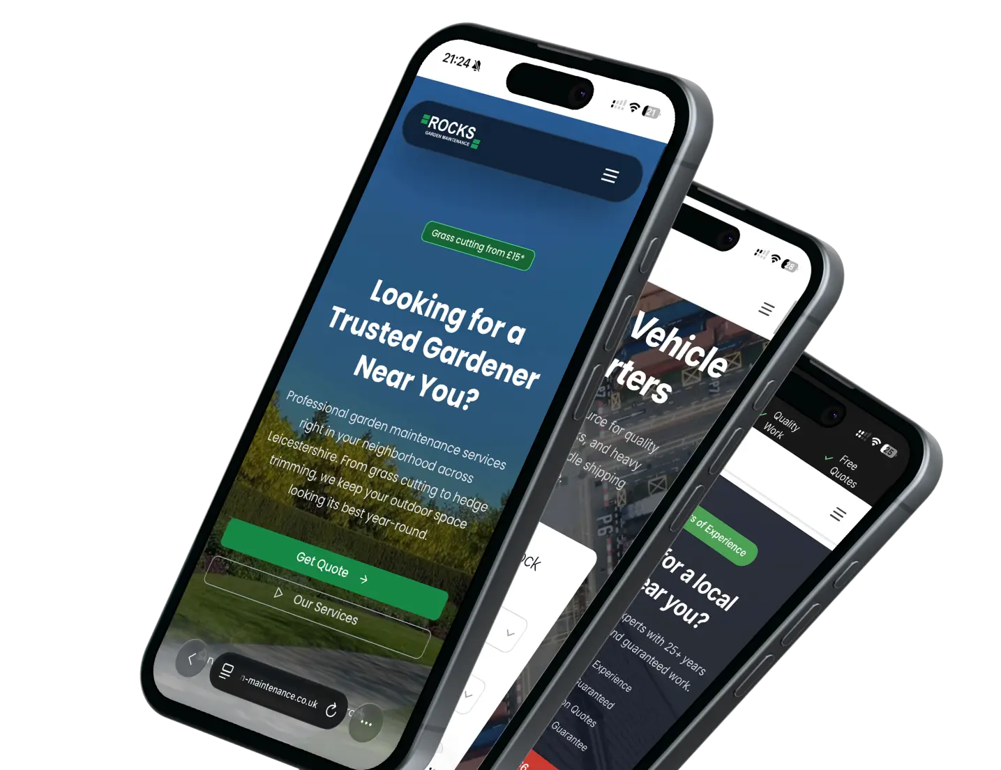 Example websites built by OneTimeWebsites